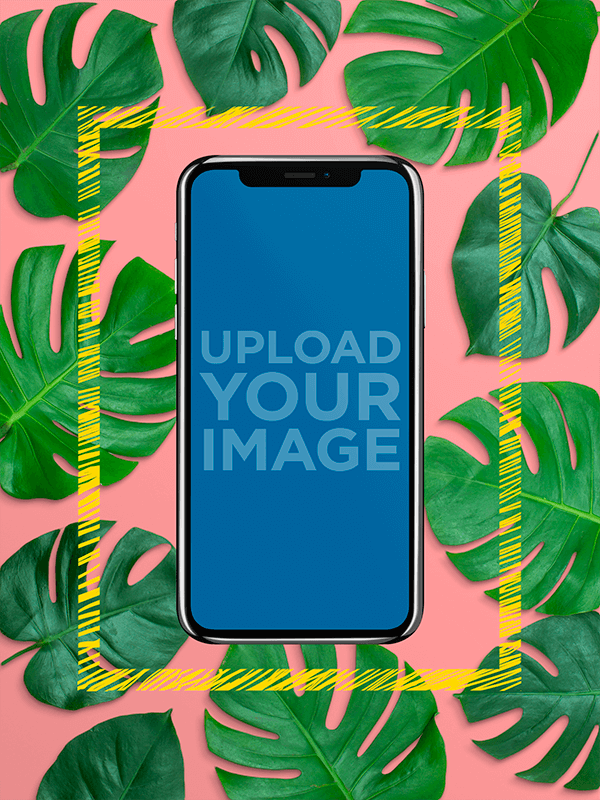 Black Iphone X Template With A Frame And Background A20037