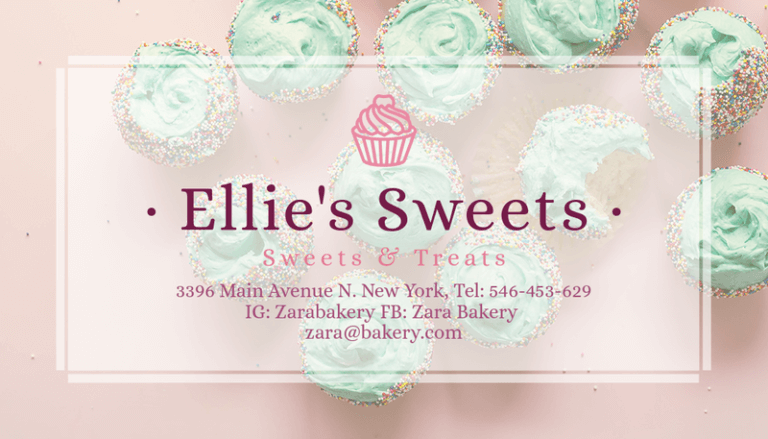 Delicacy Cake Bakery Business Card Maker