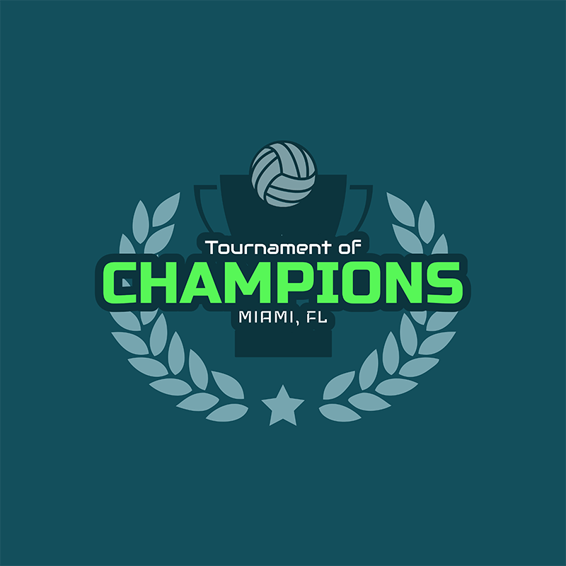 Volleyball Logo Template With Laurel Wreath